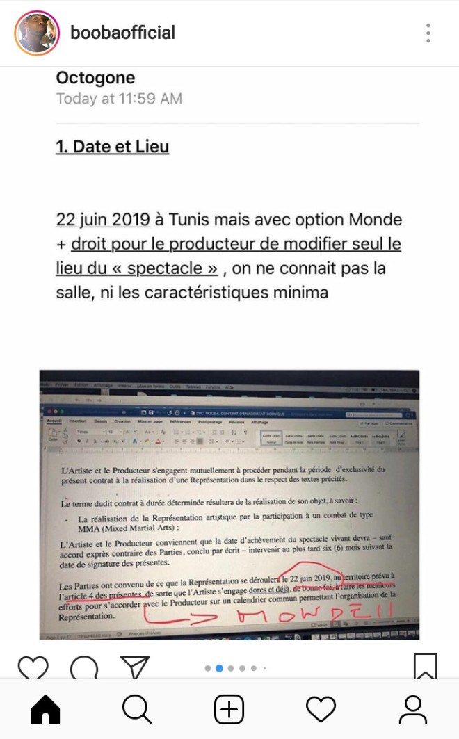 Booba refuse de signer le contrat et exige de faire le combat en Europe !