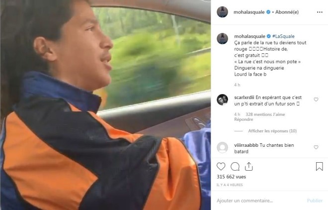 Moha La Squale balance un petit freestyle très beau sur instagram !